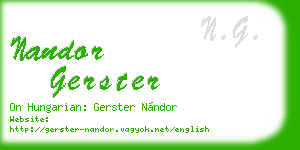 nandor gerster business card